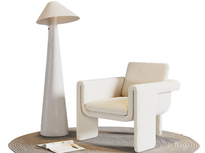 侘寂风休闲椅子 落地灯