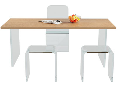 现代长方形书桌椅组合3d模型 现代长方形书桌椅组合