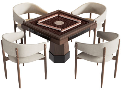现代方形麻将娱乐桌椅组合3d模型 现代方形麻将娱乐桌椅组合