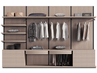 现代开放式衣柜3d模型 现代开放式衣柜