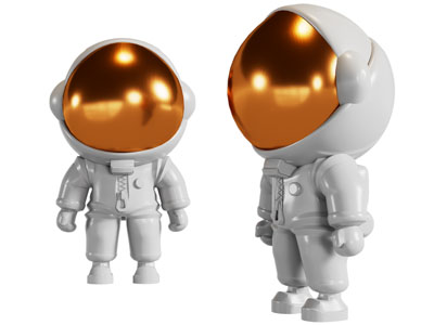 现代宇航员雕塑雕刻 摆件组合3d模型 现代宇航员雕塑雕刻 摆件组合