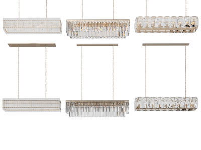 现代长方形水晶吊灯