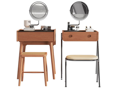 北欧化妆 梳妆台3d模型 北欧化妆 梳妆台