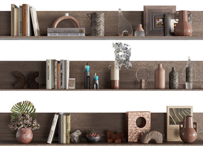 现代书本 陶艺器皿 饰品摆件组合