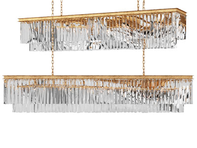 现代长方形水晶吊灯