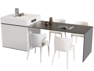 现代吧台餐桌椅组合3d模型 现代吧台餐桌椅组合