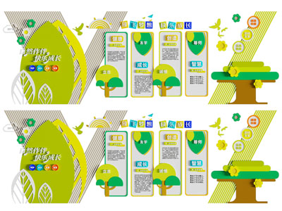 现代幼儿园墙饰 文化墙