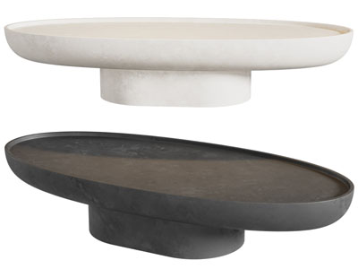 侘寂风椭圆形茶几3d模型 侘寂风椭圆形茶几