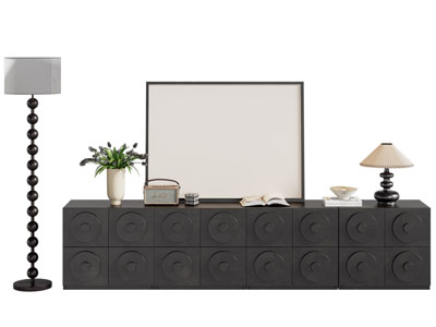 法式电视柜 落地灯