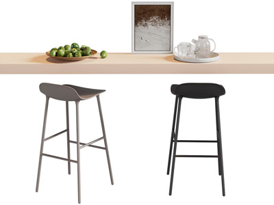 现代吧台吧椅3d模型 现代吧台吧椅