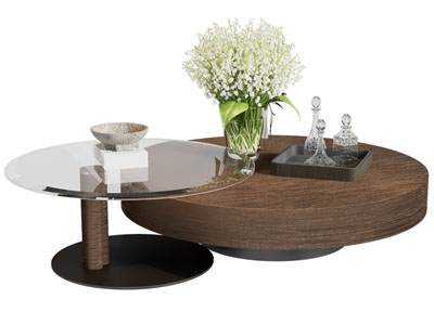 现代圆形拼接茶几3d模型 现代圆形拼接茶几