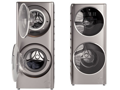 现代子母洗衣机3d模型 现代子母洗衣机