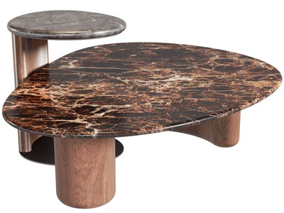 现代不规则拼接茶几边几3d模型 现代不规则拼接茶几边几