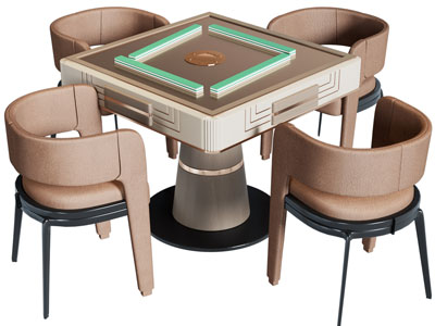 现代麻将娱乐桌椅组合3d模型 现代麻将娱乐桌椅组合