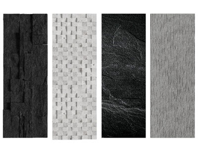 现代毛石背景墙 文化石 混凝土护墙板