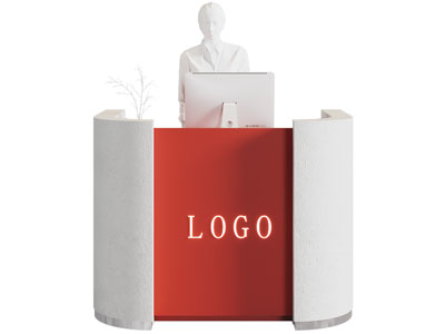 现代前台接待台3d模型 现代前台接待台