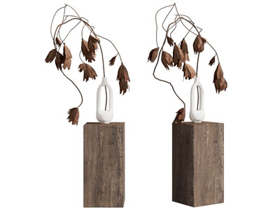 侘寂风花瓶枯枝摆件组合