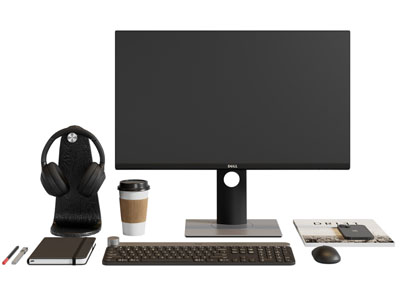 现代电脑显示屏 键盘 耳迈 笔记本3d模型 现代电脑显示屏 键盘 耳迈 笔记本