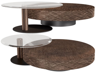 现代圆形拼接茶几3d模型 现代圆形拼接茶几