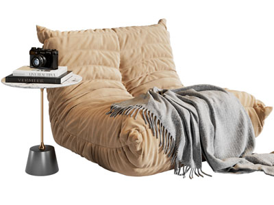 现代懒人沙发 边几