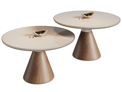 现代圆形茶几3d模型 现代圆形茶几