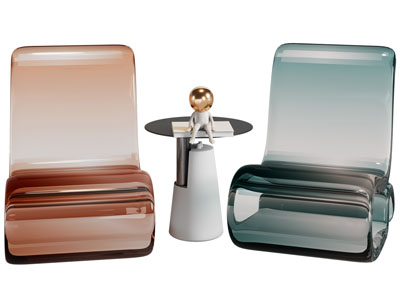 现代彩色亚克力休闲椅子 边几