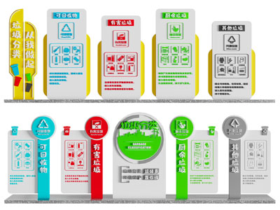 现代城市雕塑 垃圾分类宣传栏3d模型 现代城市雕塑 垃圾分类宣传栏