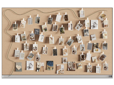 现代便签图片背景墙3d模型 现代便签图片背景墙