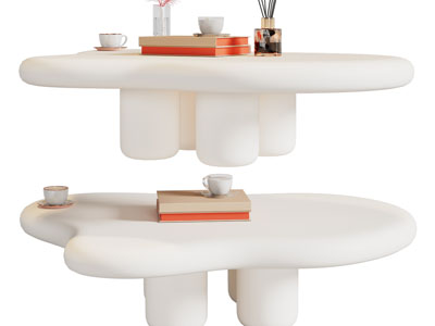 侘寂风不规则茶几3d模型 侘寂风不规则茶几