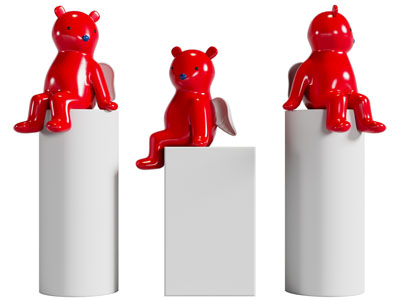 现代雕塑小熊摆件组合