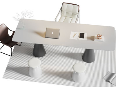 现代老板桌 办公桌椅组合3d模型 现代老板桌 办公桌椅组合