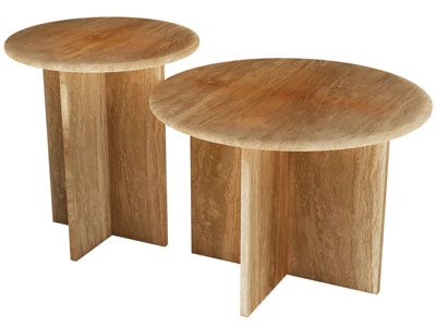 现代实木圆形茶几3d模型 现代实木圆形茶几