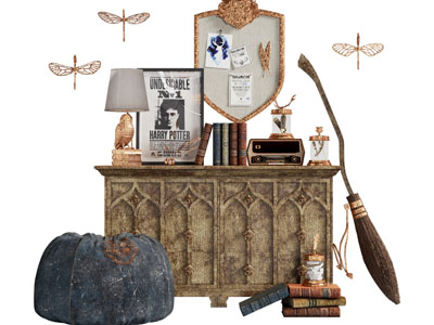 侘寂中古玄关柜 摆件组合