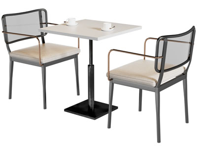 现代休闲餐桌椅组合3d模型 现代休闲餐桌椅组合