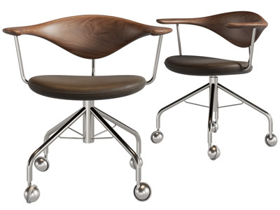 现代带滑轮的休闲椅子