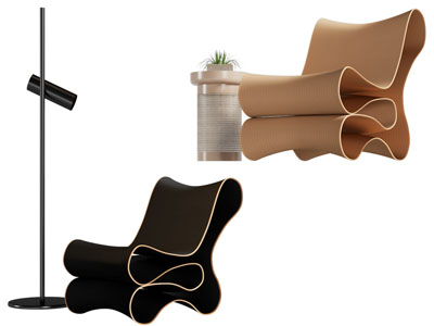 现代休闲椅子 边几