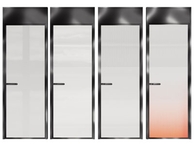 现代渐变玻璃单扇平开门