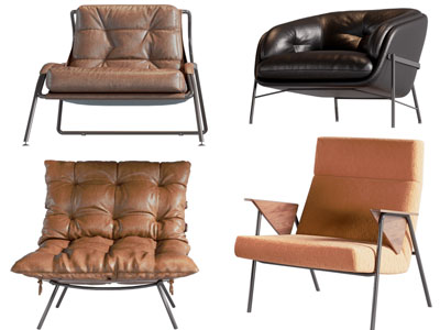 现代皮质休闲椅子