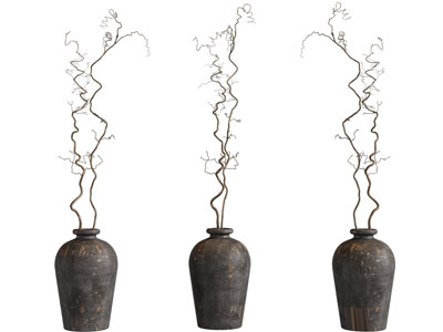 侘寂风陶艺枯枝摆件组合