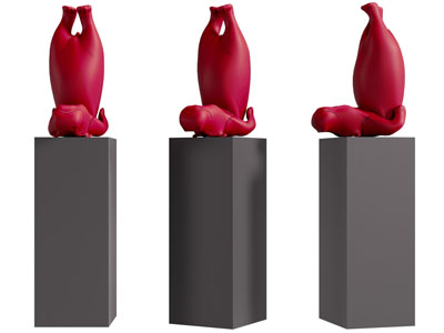 现代抽象卡通河马雕塑雕刻3d模型 现代抽象卡通河马雕塑雕刻