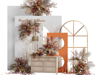 现代轻奢美陈 摆件组合 户外装置