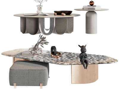 现代不规则茶几 边几3d模型 现代不规则茶几 边几