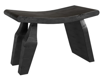 侘寂风黑色木质凳子