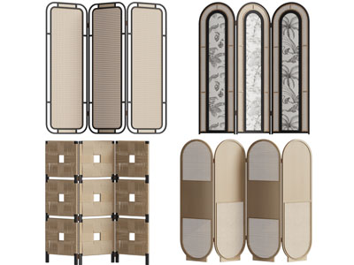 侘寂风复古中古屏风