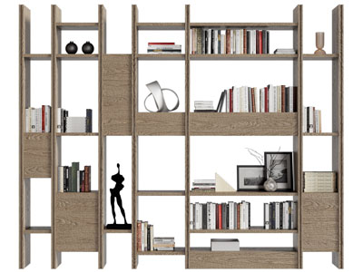 现代实木开放式装饰柜 书柜