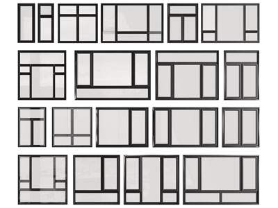 现代玻璃平开窗户