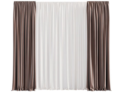 现代窗帘窗纱3d模型 现代窗帘窗纱