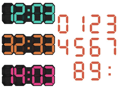 现代电子钟表 墙饰挂件3d模型 现代电子钟表 墙饰挂件