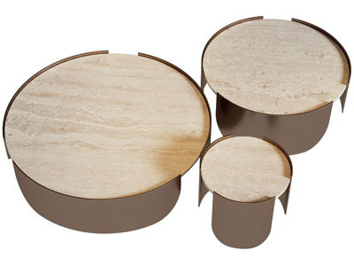 现代圆形拼接茶几3d模型 现代圆形拼接茶几