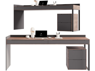 现代书桌 电脑 台灯3d模型 现代书桌 电脑 台灯